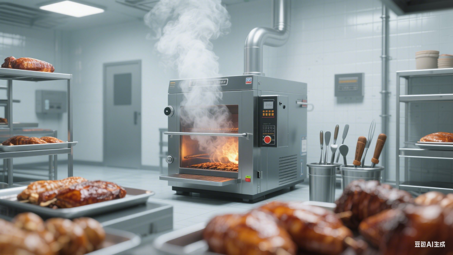 烟熏炉的作用，提到烟熏食品，不少人会想起街头巷尾那股带着焦香的腊肉香气，或是超市里色泽红亮的烟熏香肠 —— 这些让人垂涎的美味，背后都离不开一个关键设备(2)