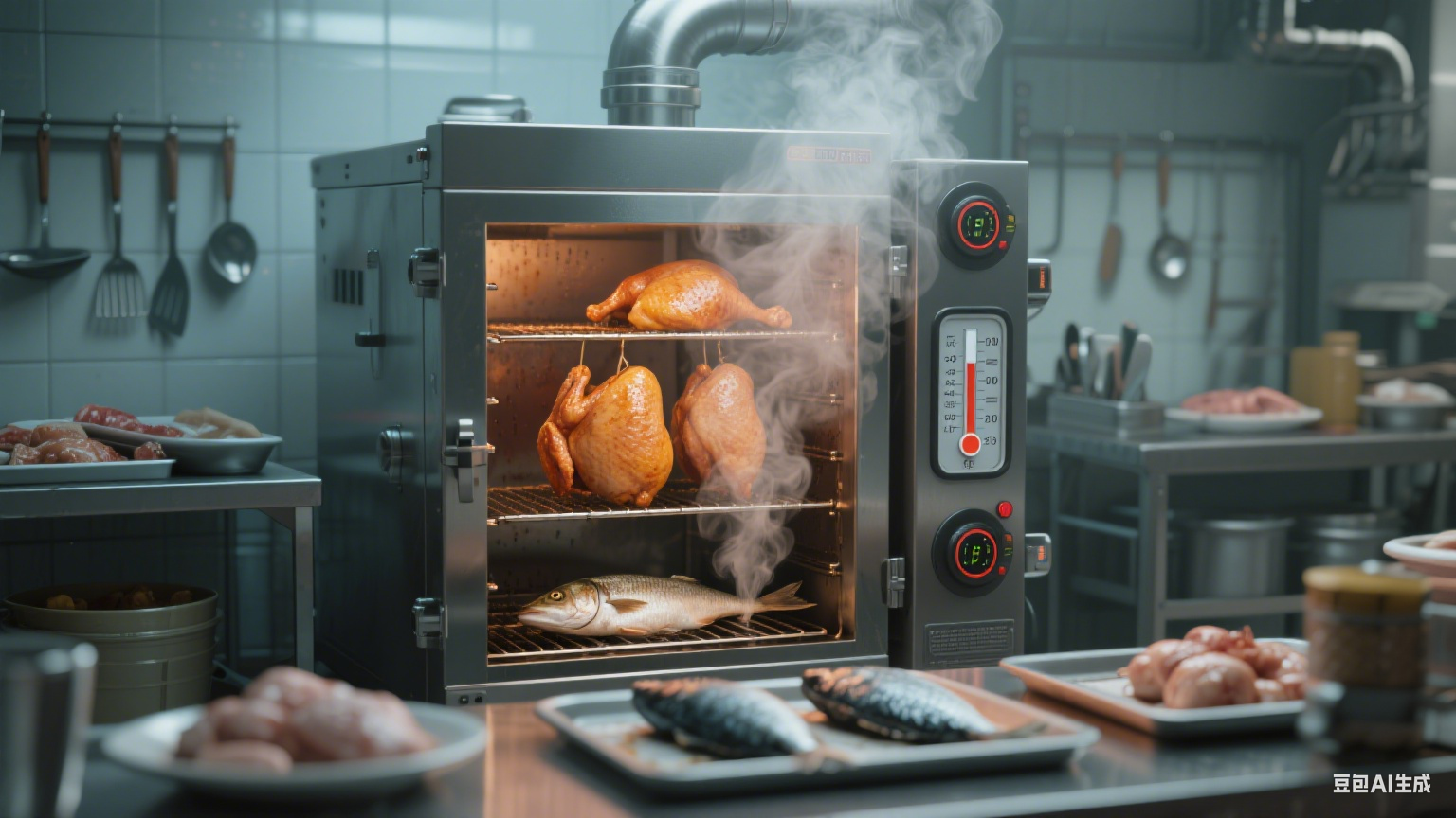 烟熏炉的好处，一提到烟熏食品，那股独特的香气总能勾起人们的食欲 —— 无论是早餐里切片的烟熏火腿，还是餐桌上当作小菜的烟熏鱼干，这些美味的诞生，都离不开烟熏炉的助力(3)
