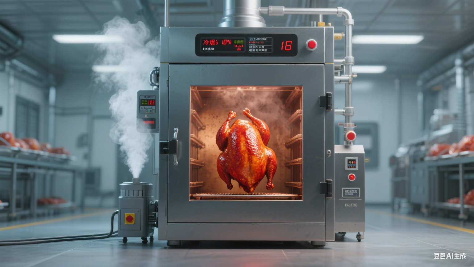 烟熏炉在烧鸡食品加工厂生产中的核心应用(2)