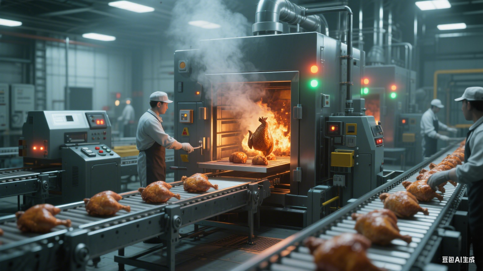 烟熏炉在烧鸡食品加工厂生产中的核心应用(7)