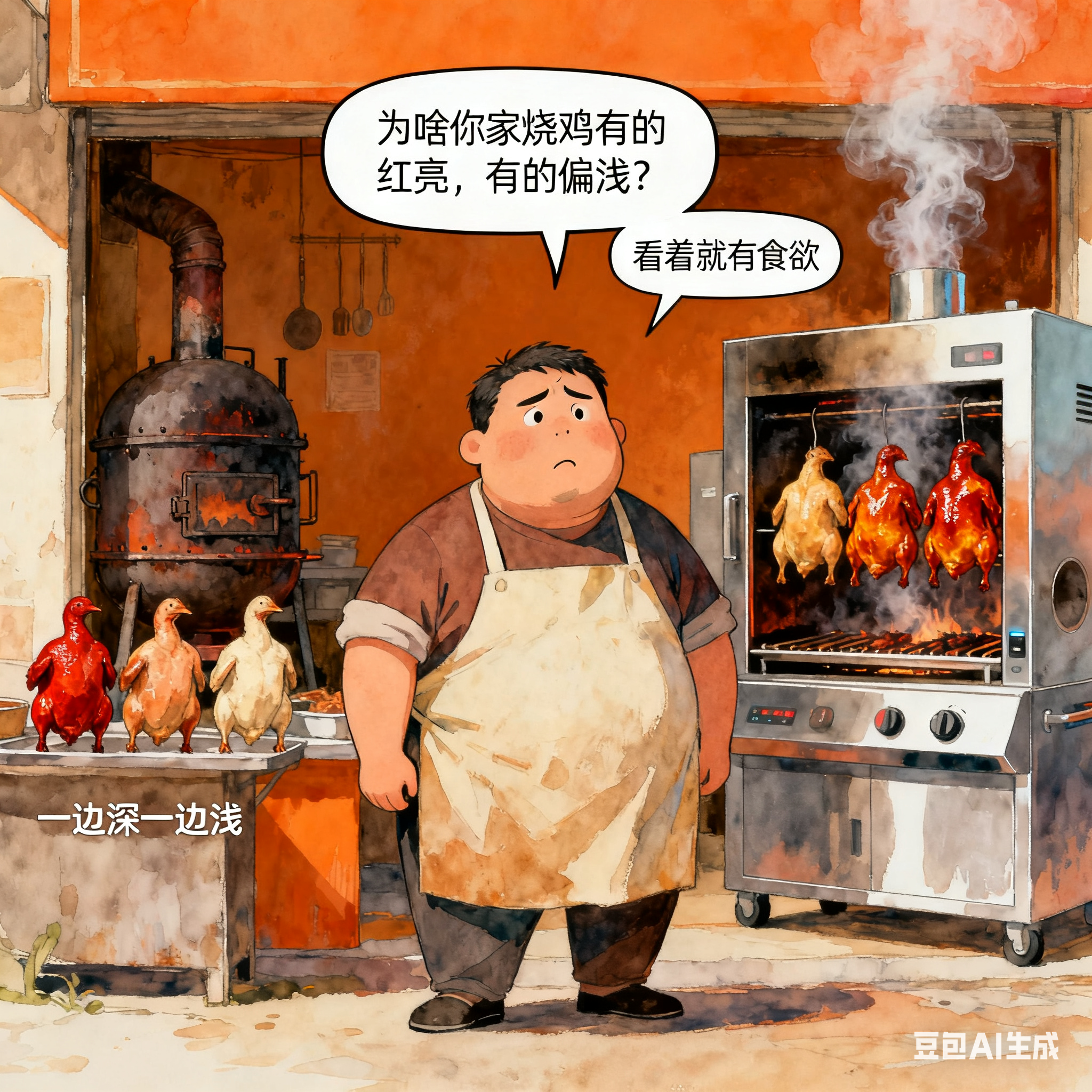 烧鸡烟熏炉咋给鸡肉上个漂亮色？(1)