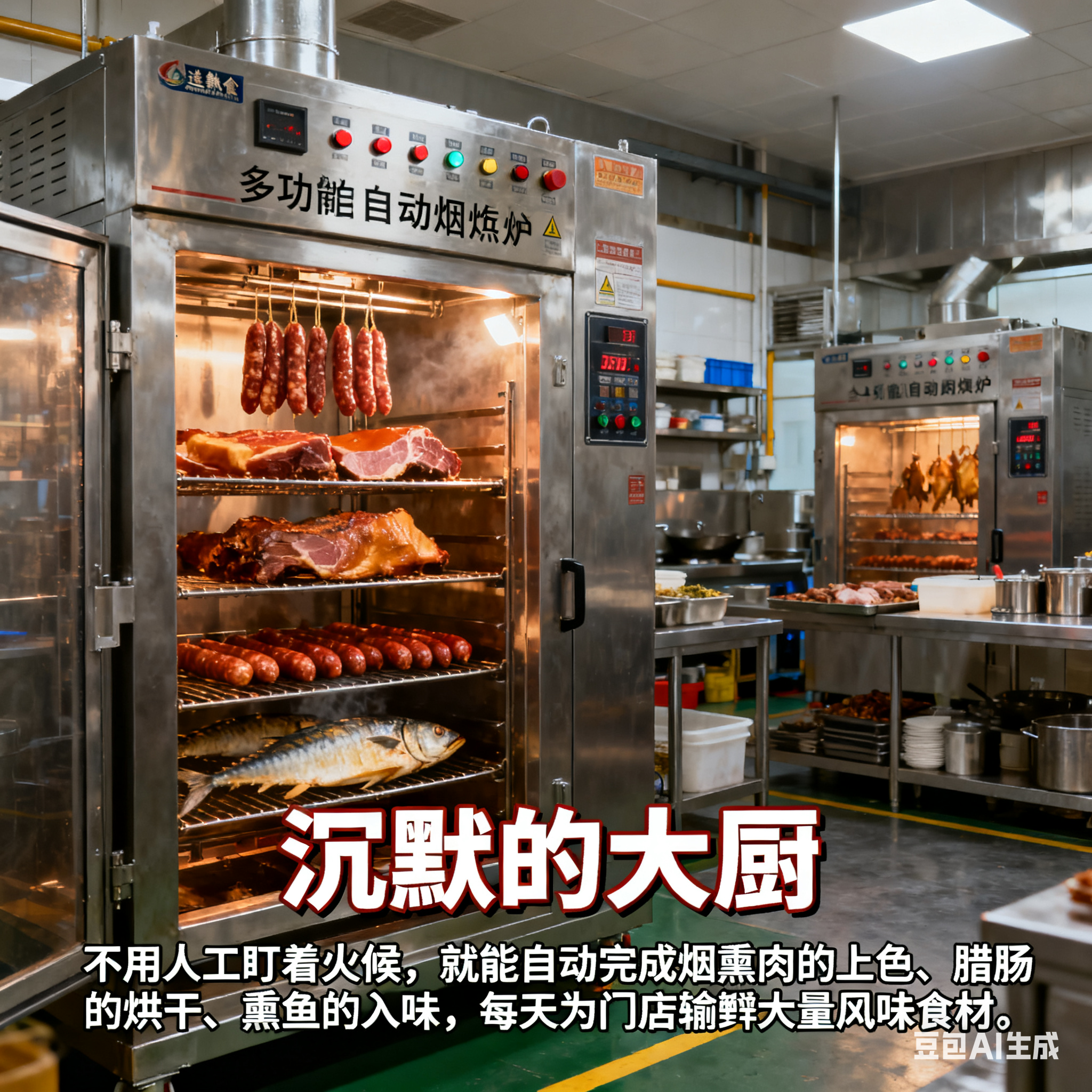 多功能全自动烟熏炉，大店一次能产多少？(1)
