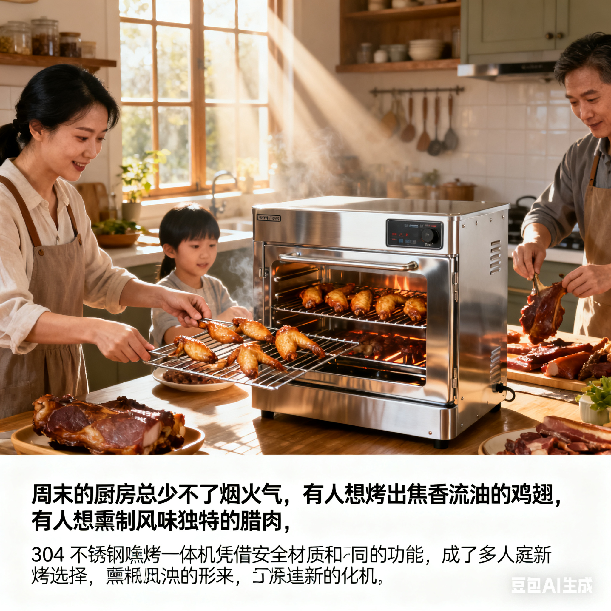 304 不锈钢熏烤一体机，多功能加热耗电真的高吗？(1)