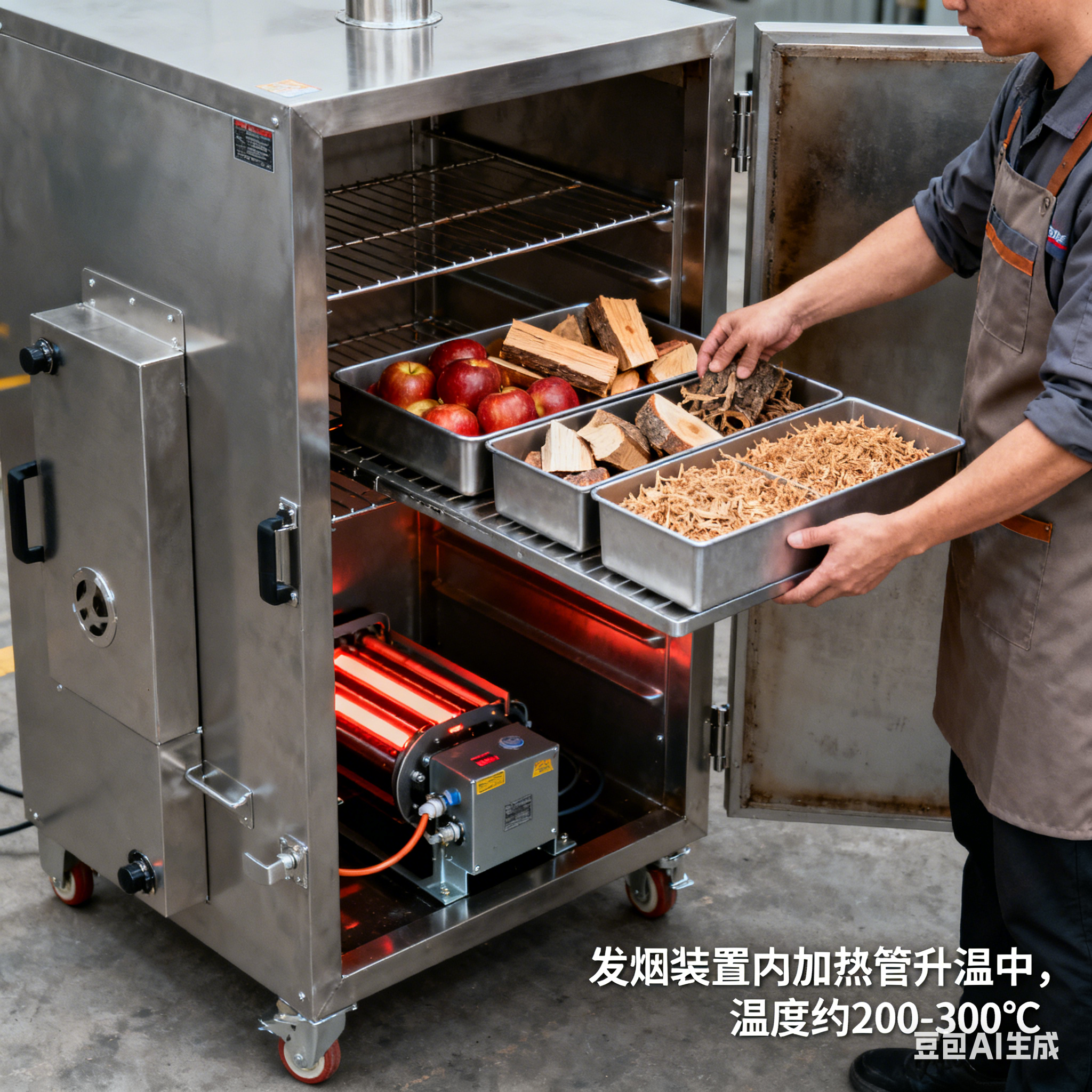 全自动内外置烟熏炉，烟雾怎么来？(2)